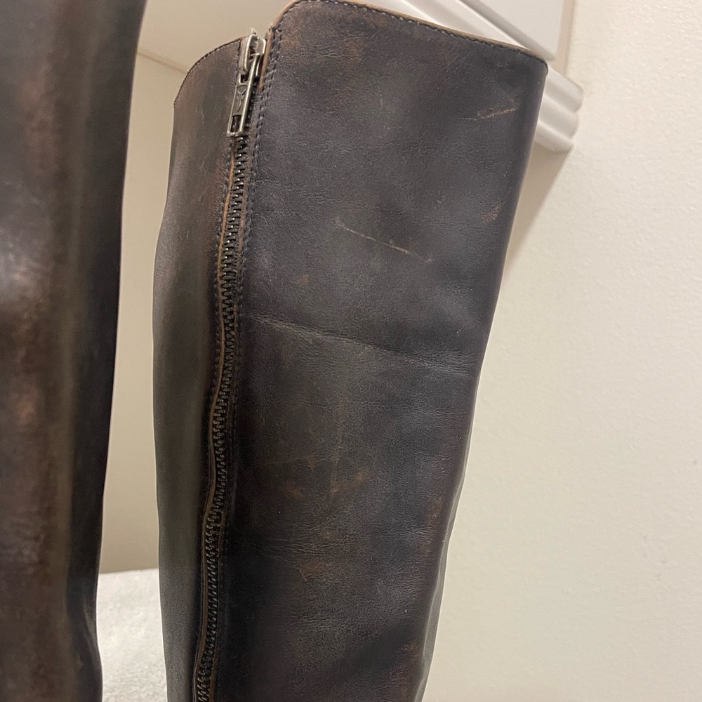 Frye Women's Black and Brown Heeled Boots - Picture 3 of 9